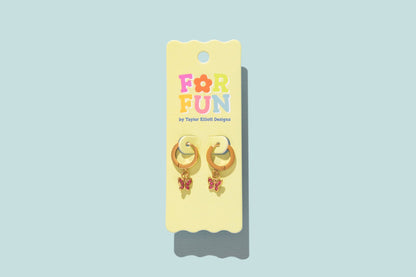 For Fun - Maddy Butterfly Huggie Earrings