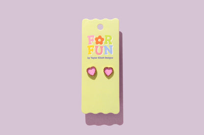 For Fun - Harper Purple Heart Studs