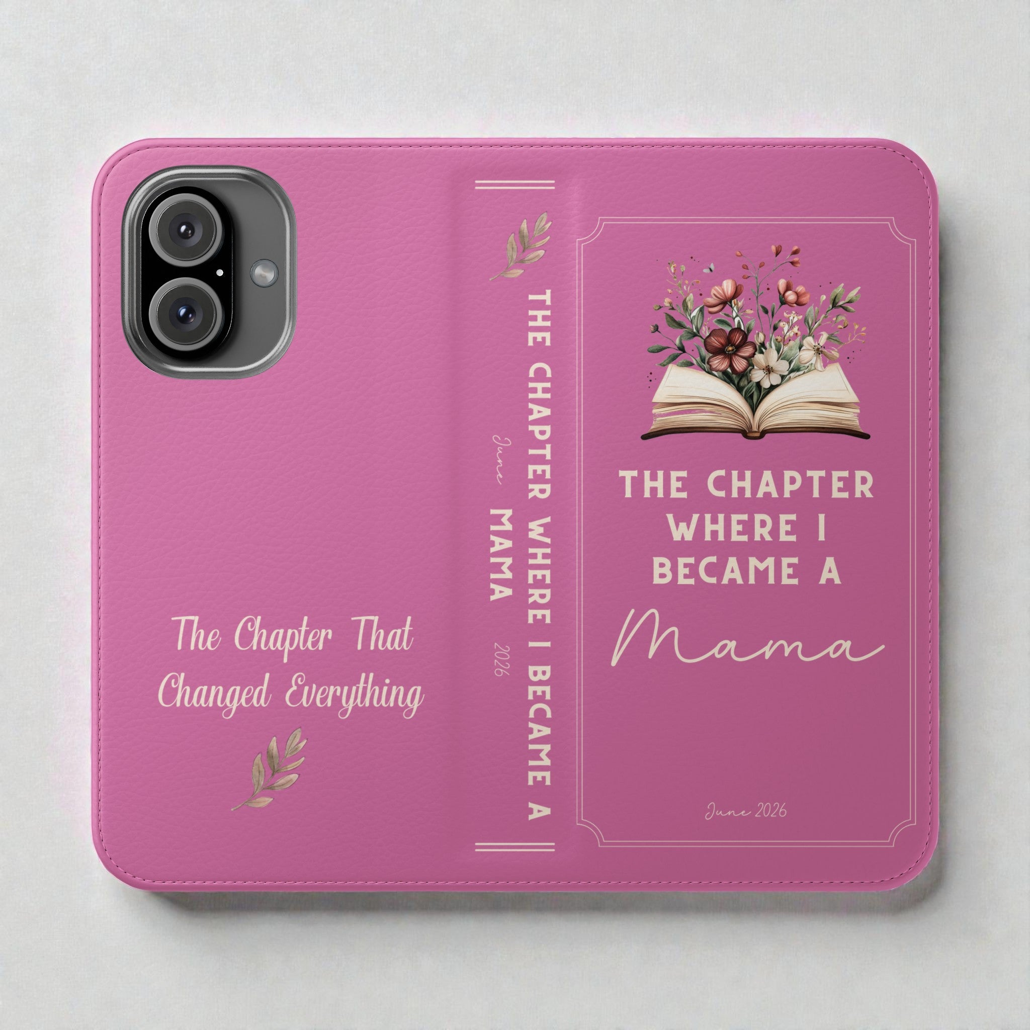 Custom "First Chapter" Book Phone Case for New Moms