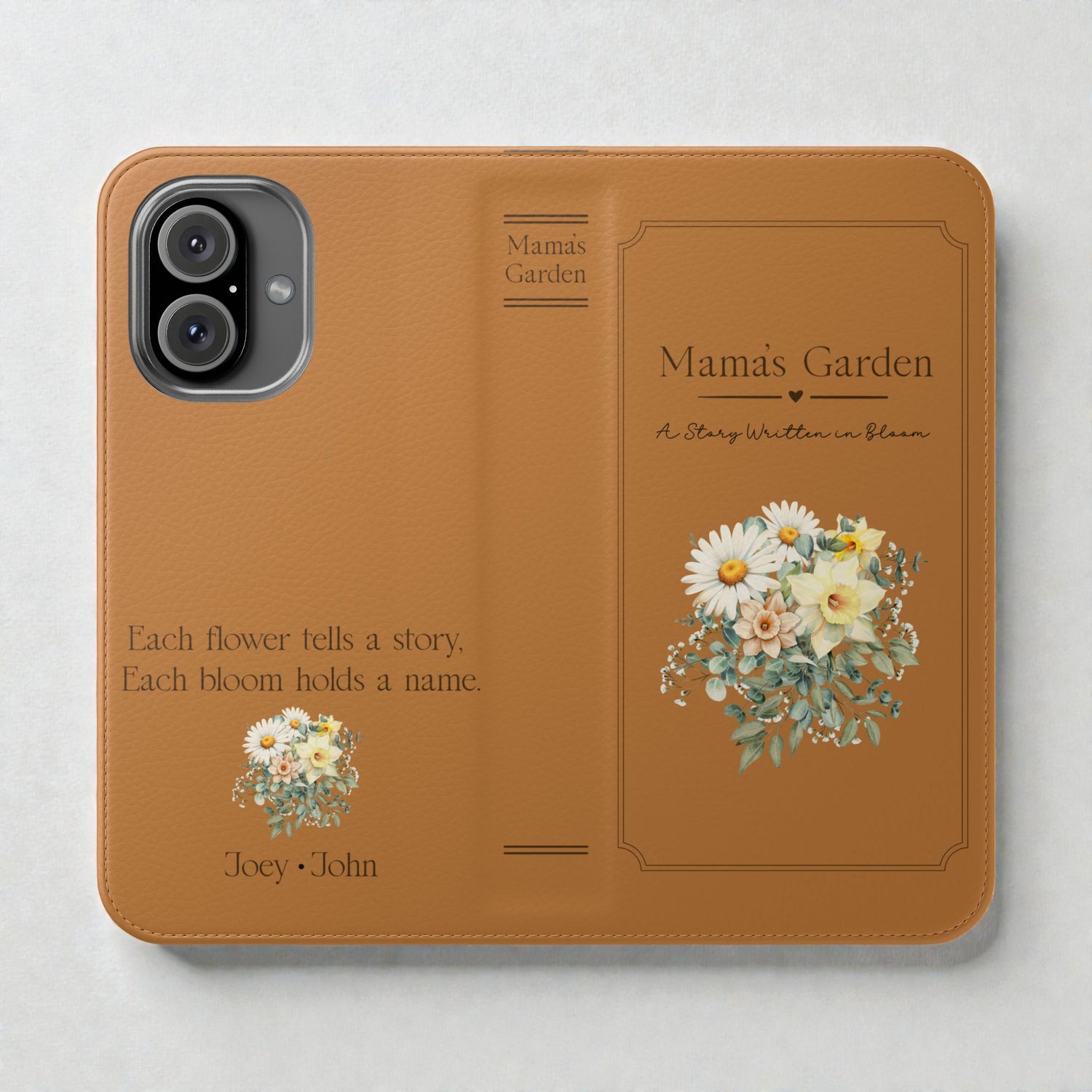 Custom "Mamas Garden" Birth Flower Book Phone Case