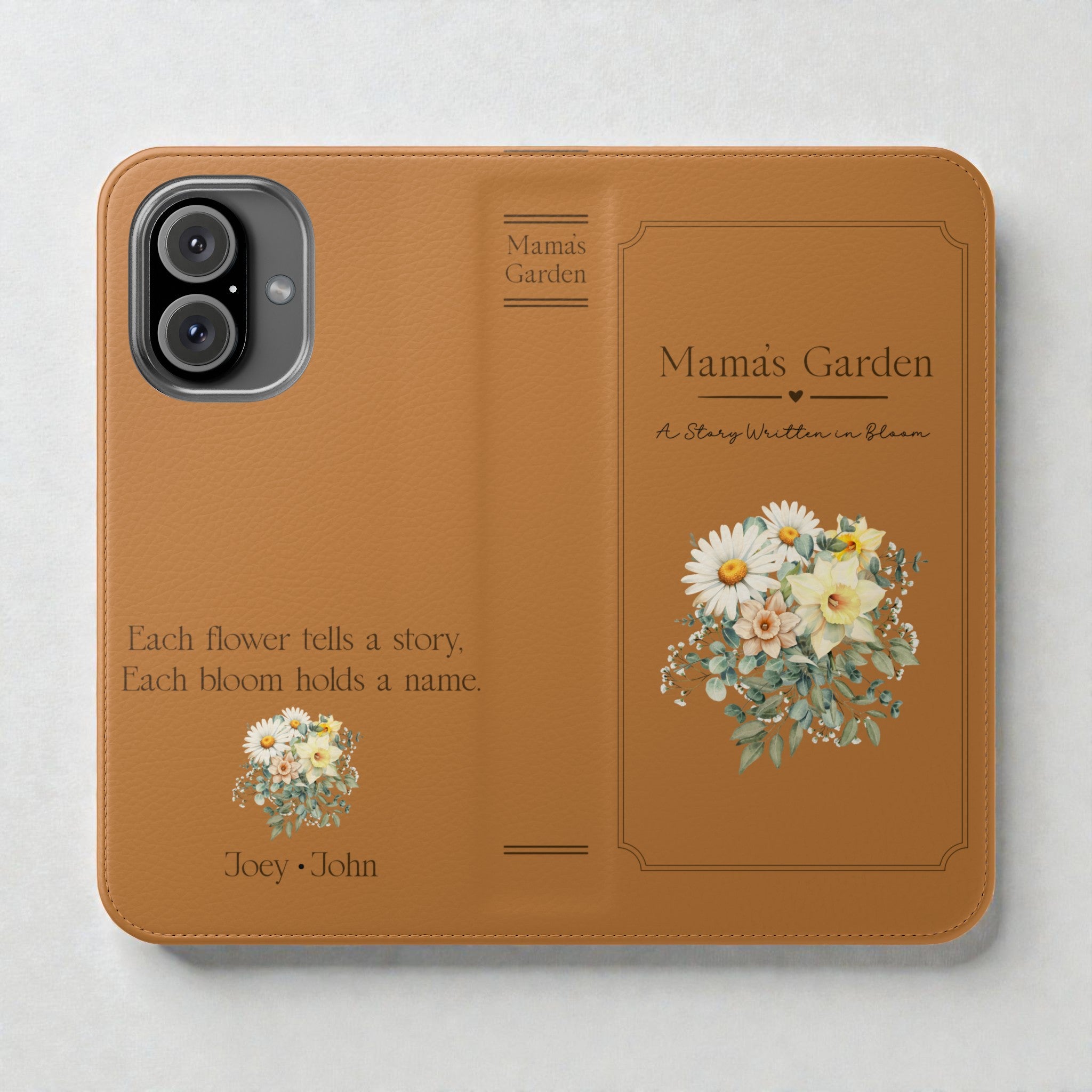 Custom "Mamas Garden" Birth Flower Book Phone Case