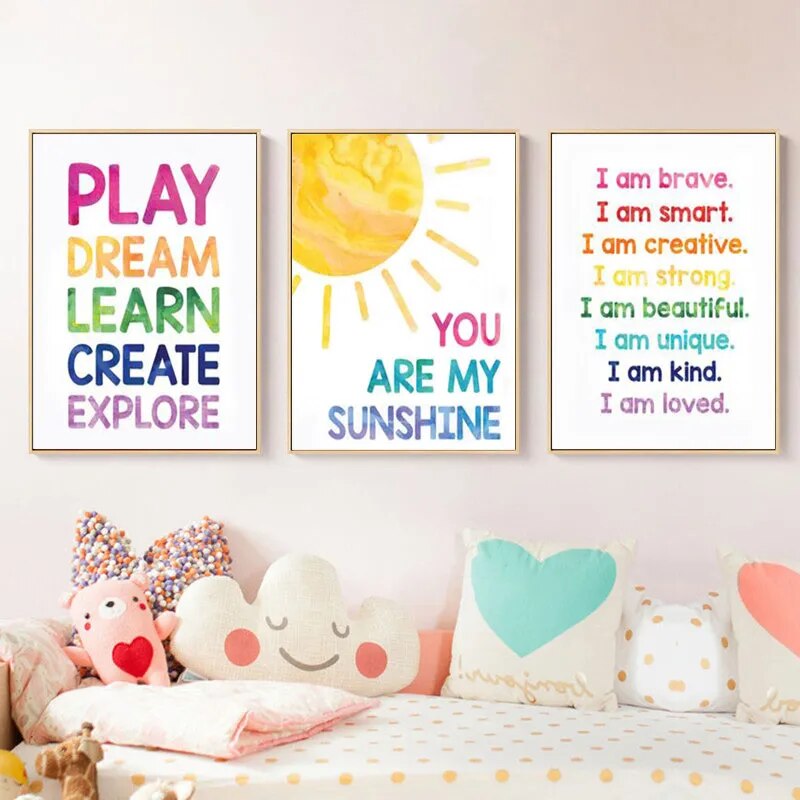 Numbers Alphabet Poster Education Canvas Painting Alphabet Number Posters Nursery Wall Art Print Pictures Nordic Baby Room Decor - Gathering Littles