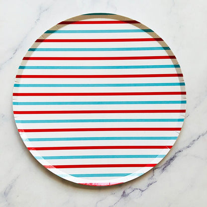 Stripe Lattice Disposable Tableware Set 8Pcs - Colorful Party Supplies - Gathering Littles