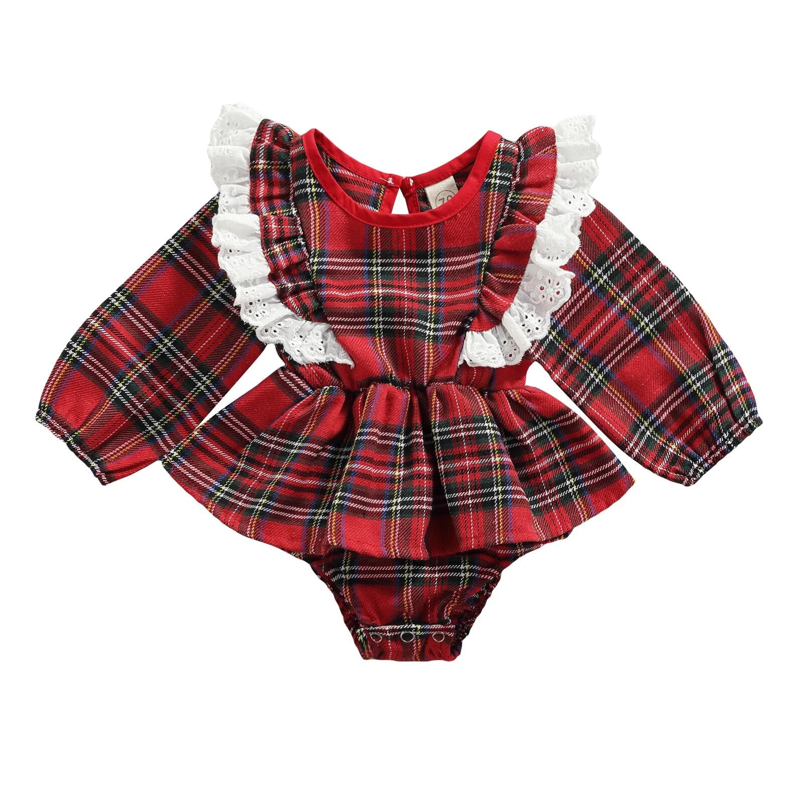 Long Sleeve Christmas Plaid Baby Girl Dress - Gathering Littles