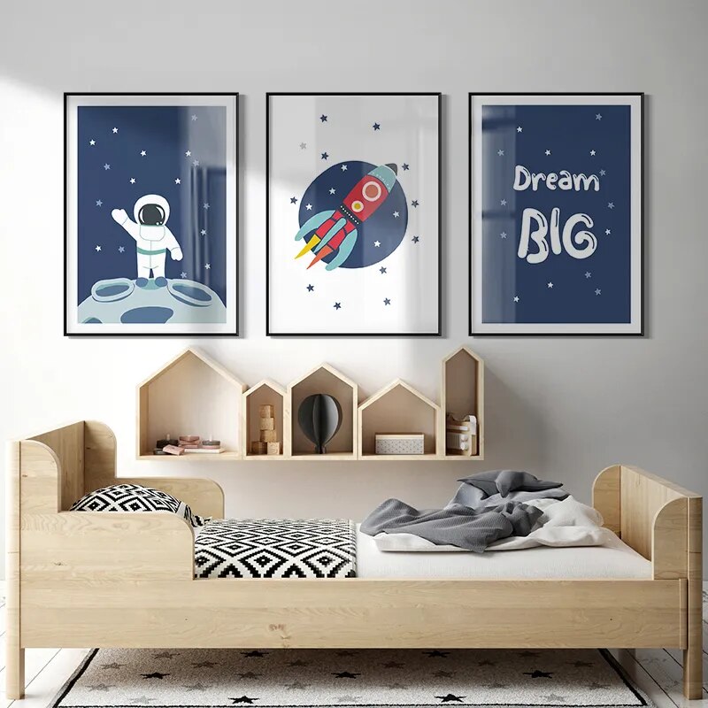 Astronaut Space Wall Art Prints for Baby Nursery - Gathering Littles