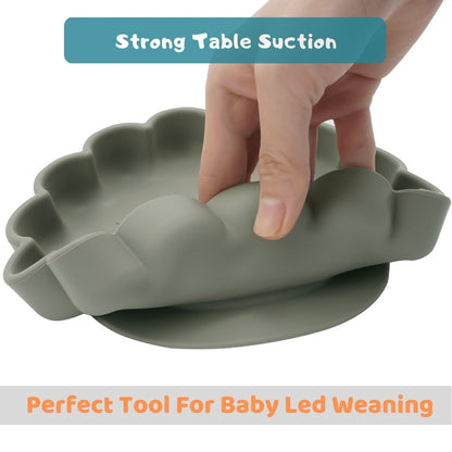 Silicone Baby and Toddler Flower Bowl with Suction - Gathering Littles