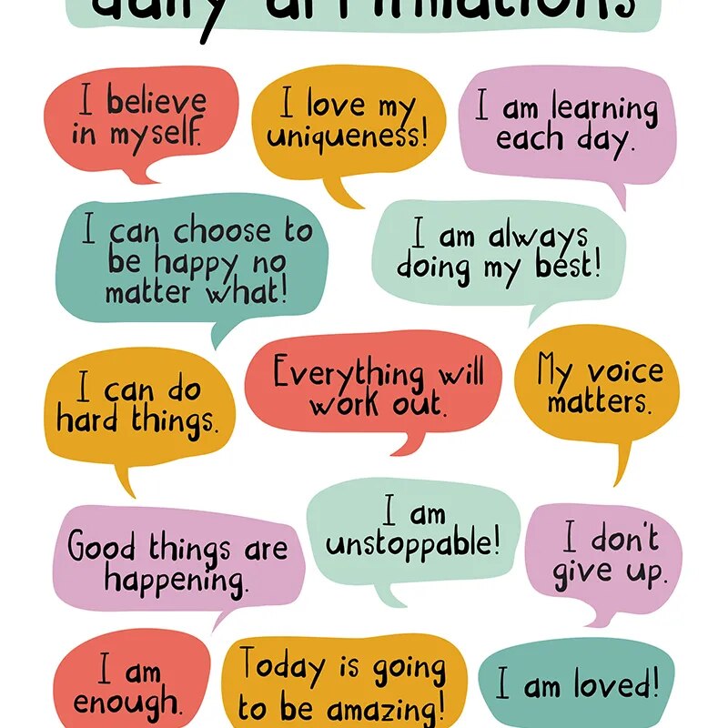 Kid Affirmations Encourage Quotes Prints Colorful Wall Art Canvas Painting Nursery Decor Kids Bedroom Sign Poster Playroom Decor - Gathering Littles