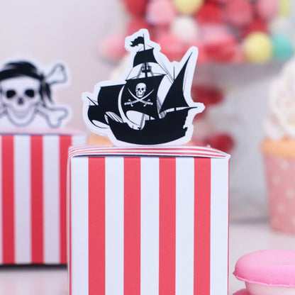 Pirate Party Favor Box Set , Pirate Ship Birthday Party Decoration - 5 Pcs - Gathering Littles