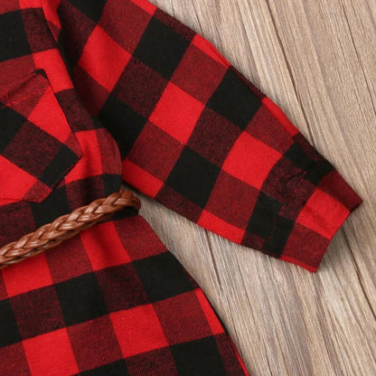 Red Plaid Long Sleeve Toddler Dress - Gathering Littles