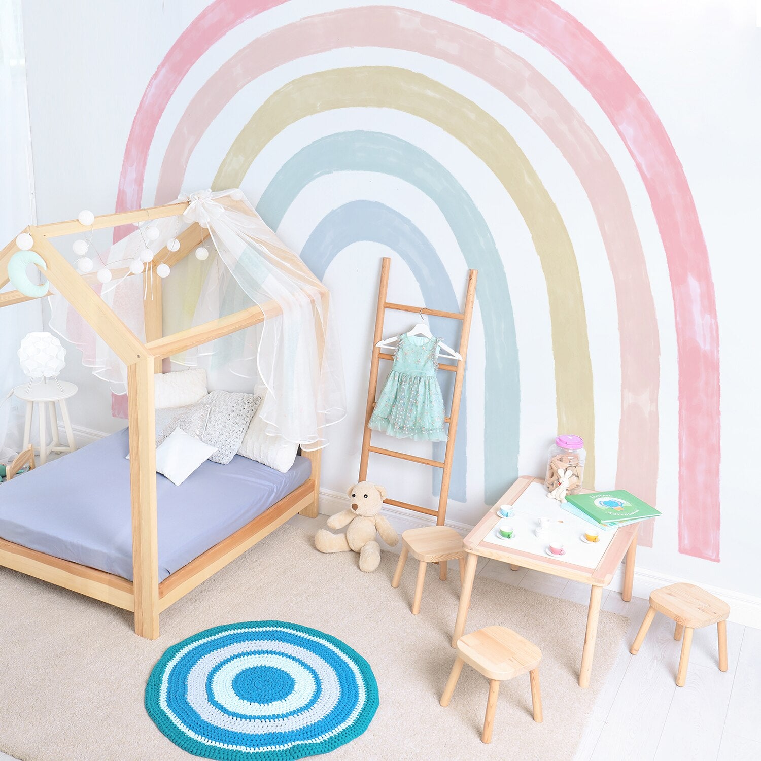 Watercolor Rainbow Nursery Wall Decals - Gathering Littles