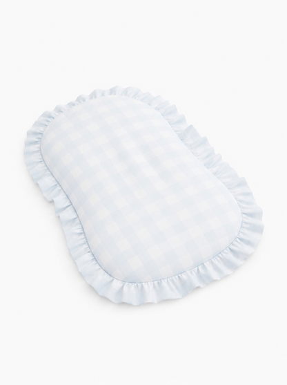 Blue Checkered Ruffle Baby Lounger Cover