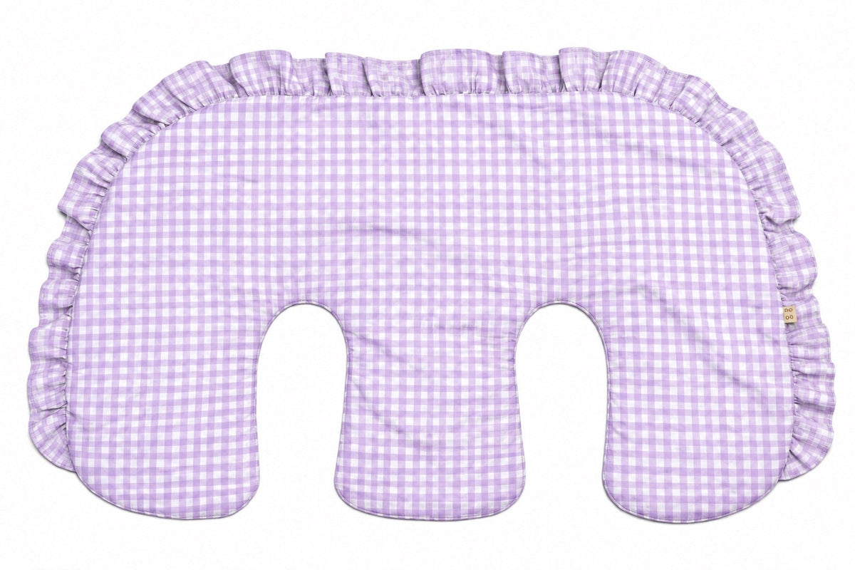 Ruffle Twins Gingham Nursing Pillow Cover