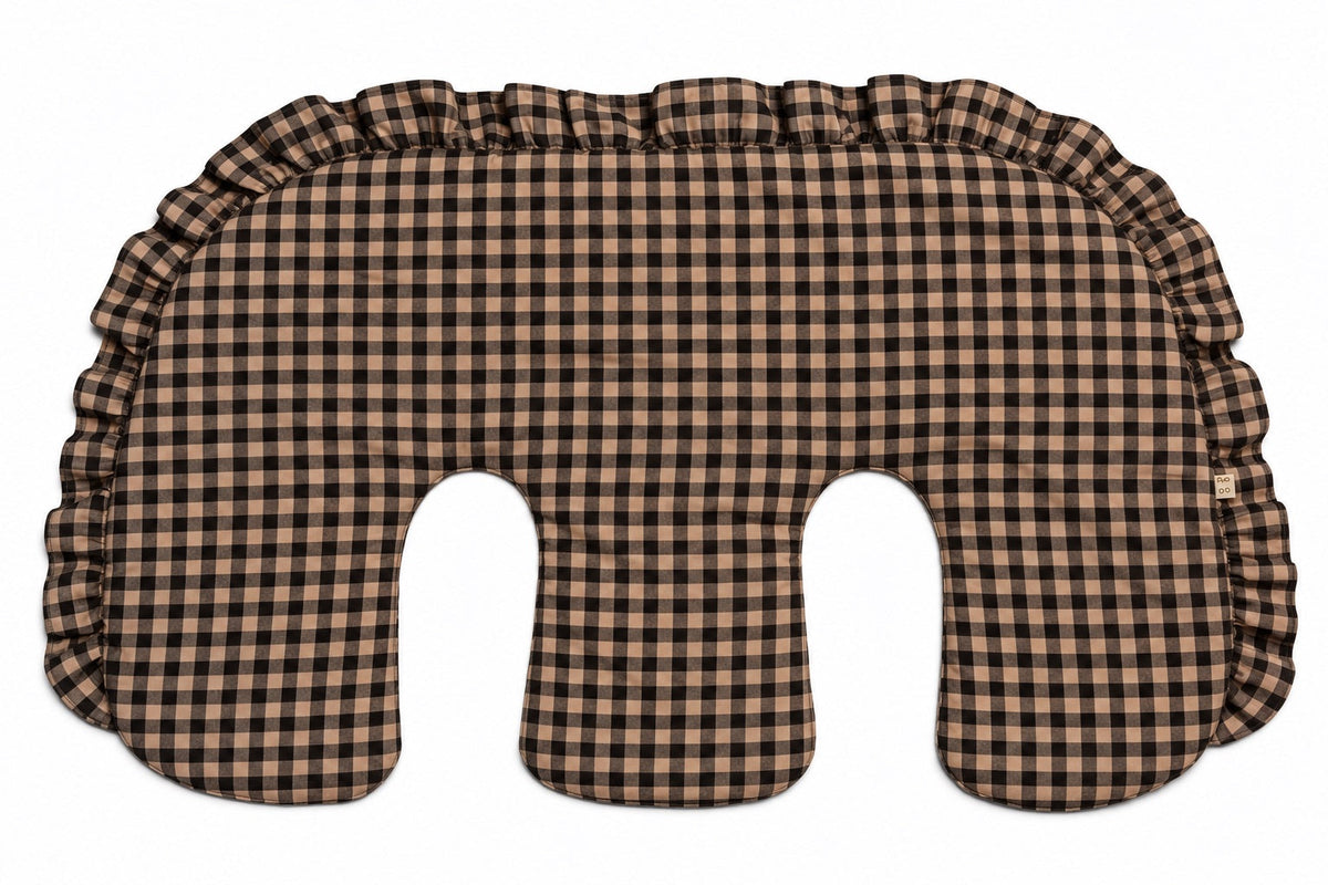 Ruffle Twins Gingham Nursing Pillow Cover