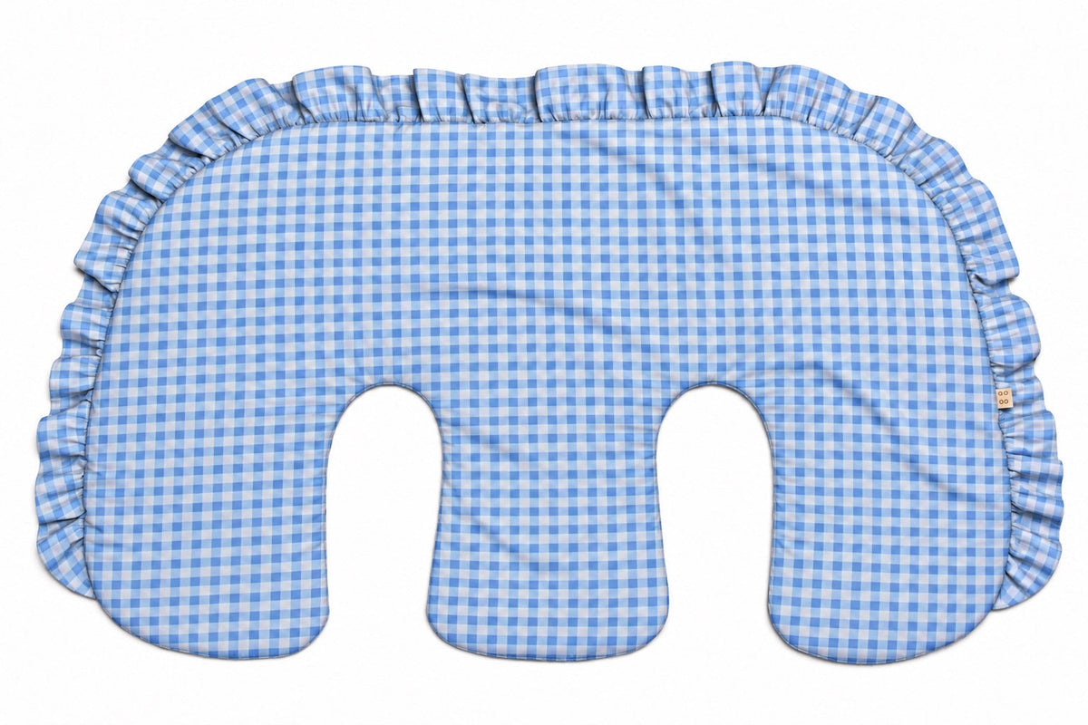 Ruffle Twins Gingham Nursing Pillow Cover