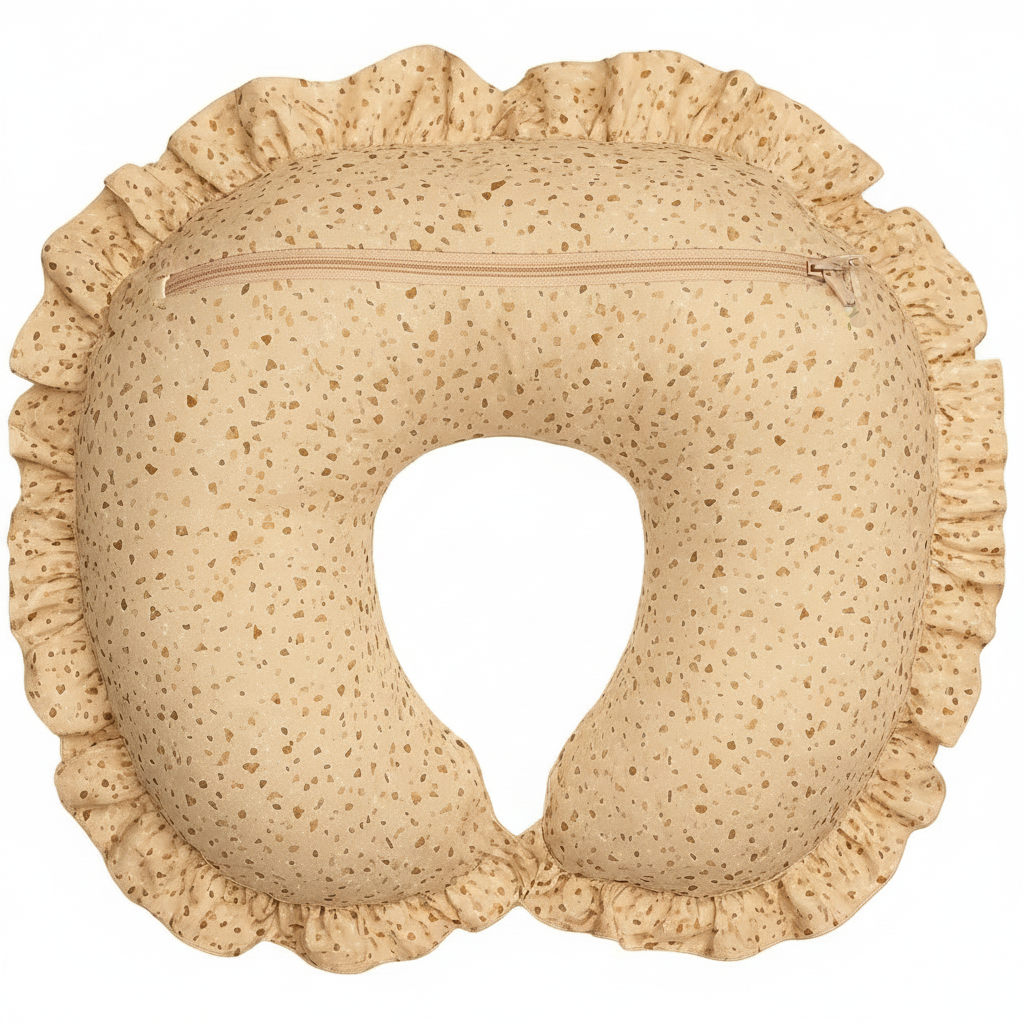 Terrazo Pink Ruffle Nursing Pillow Cover