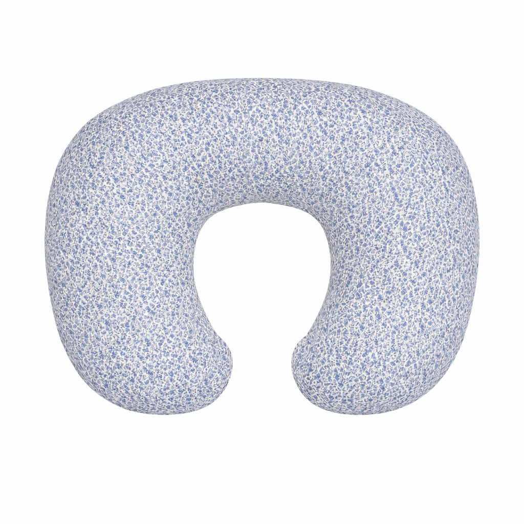 Blue Floral Ruffle Nursing Pillow Cover