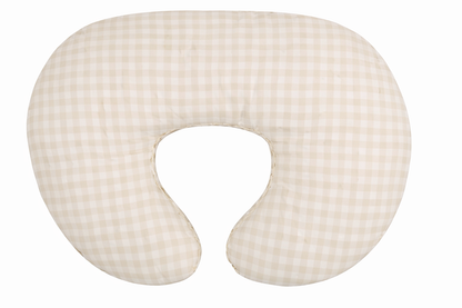 Beige Gingham Nursing Pillow Cover