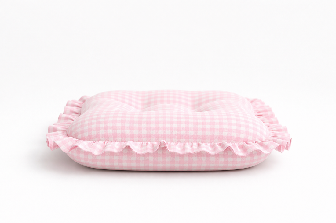 Pink Gingham Ruffle Baby Lounger Cover