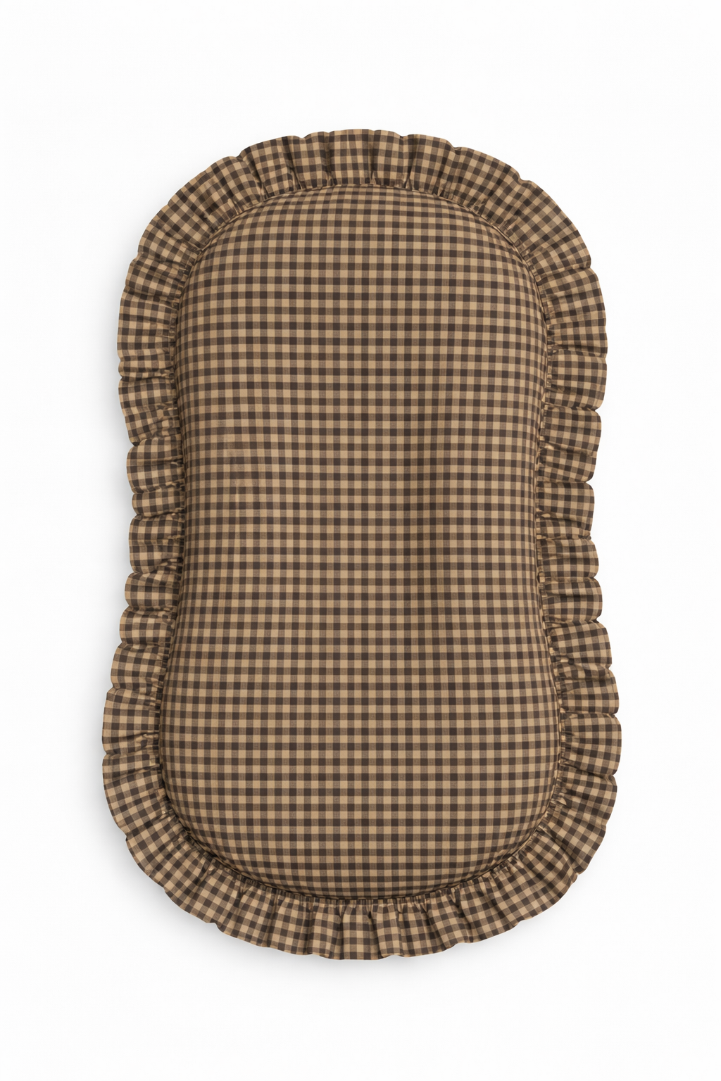 Brown Gingham Ruffle Baby Lounger Cover