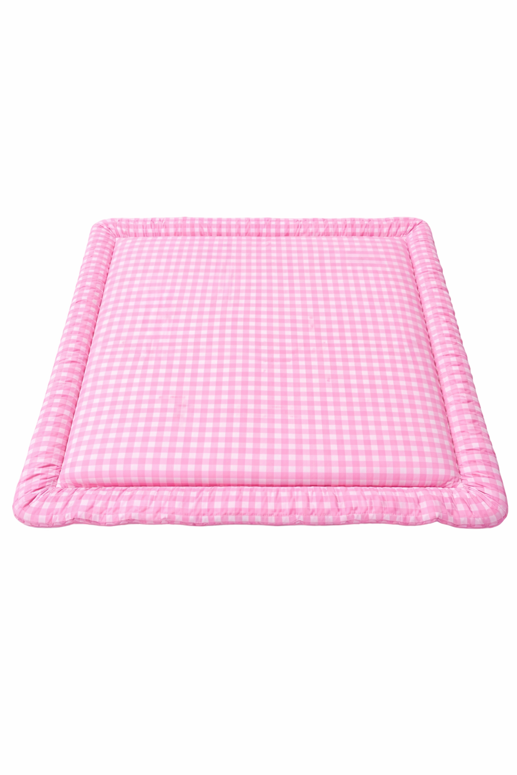 Pink Gingham Padded Baby Play Mat
