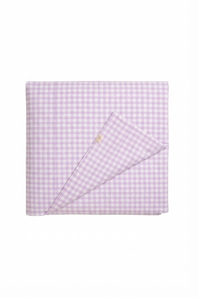Purple Gingham Crib Quilted Blanket