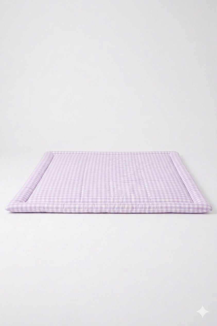 Purple Gingham Padded Baby Play Mat