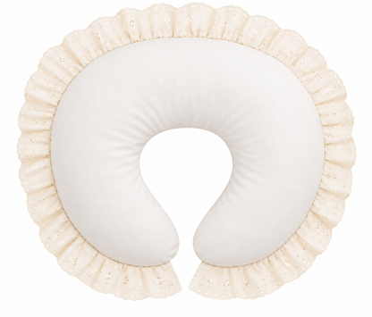 Ivory Eyelet Ruffle Original Nursing Pillow Cover