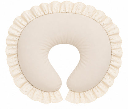 Ivory Eyelet Ruffle Original Nursing Pillow Cover