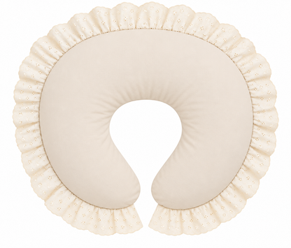 Ivory Eyelet Ruffle Original Nursing Pillow Cover