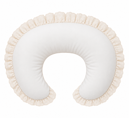 Ivory Eyelet Ruffle New Nursing Pillow Cover