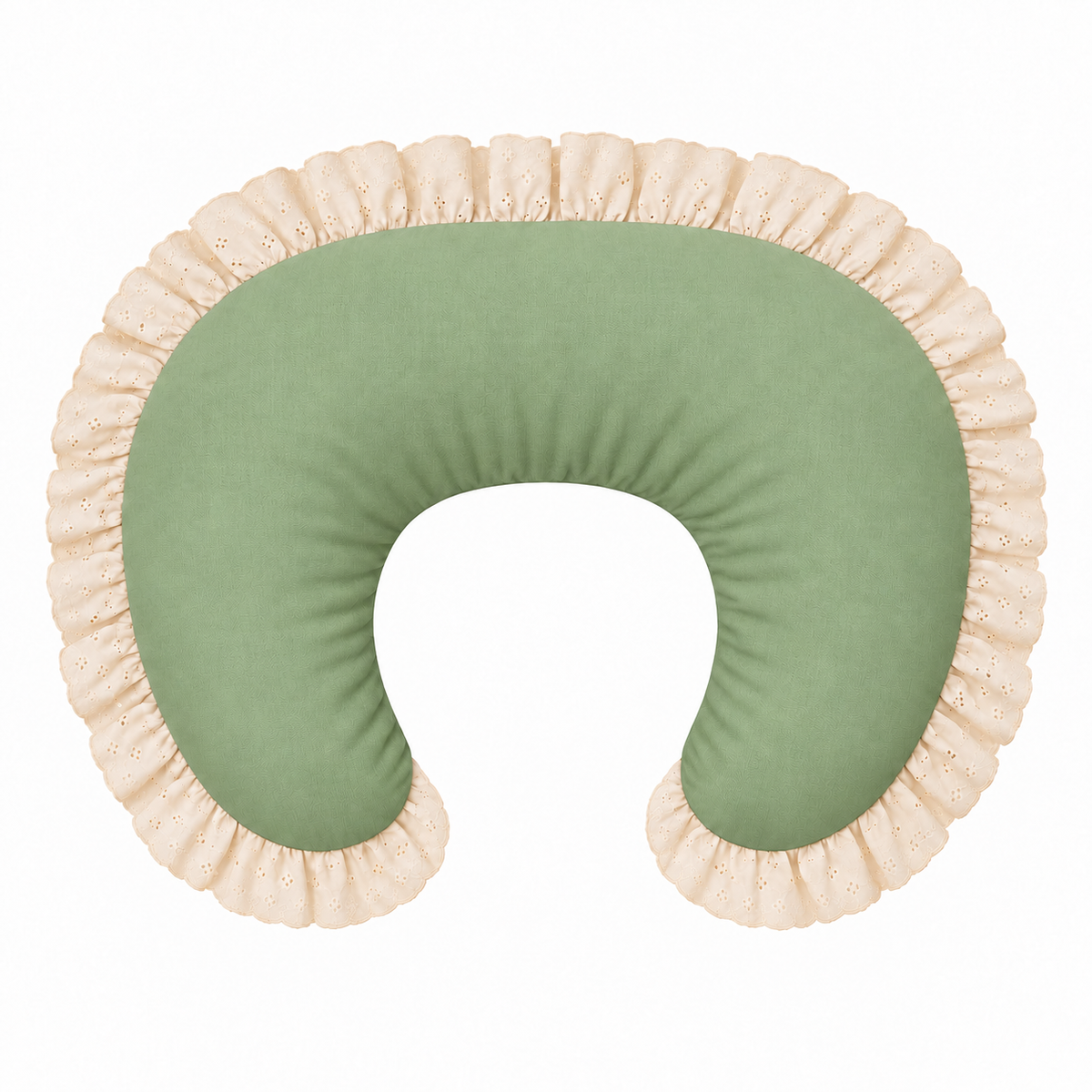 Ivory Eyelet Ruffle New Nursing Pillow Cover