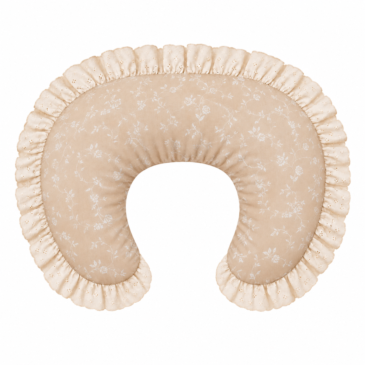 Ivory Eyelet Ruffle New Nursing Pillow Cover