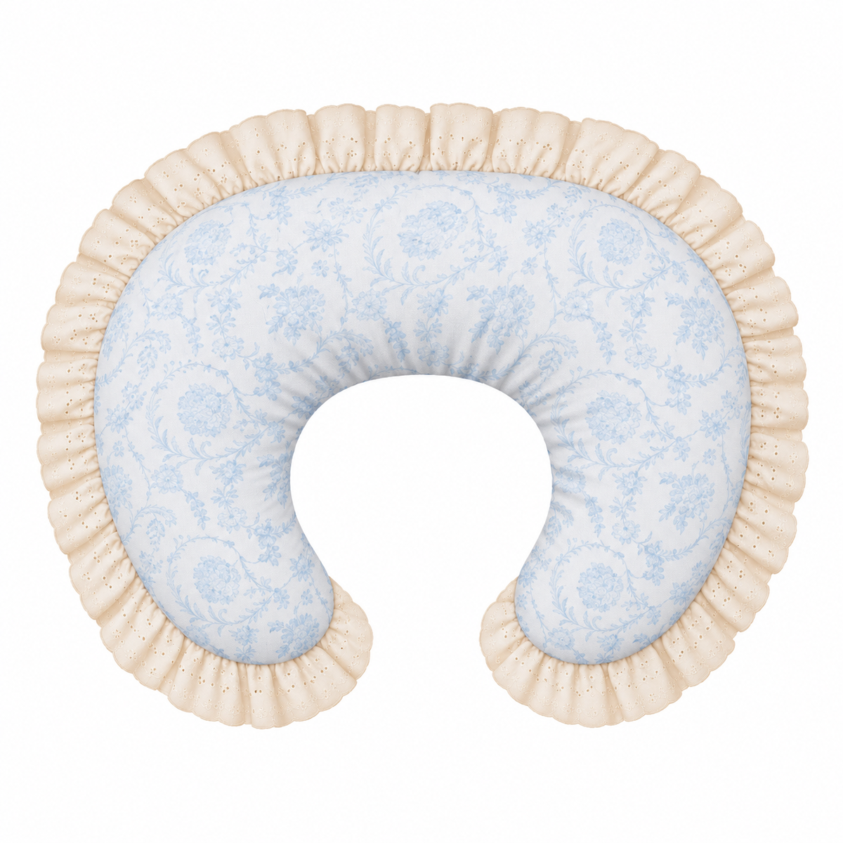 Ivory Eyelet Ruffle New Nursing Pillow Cover