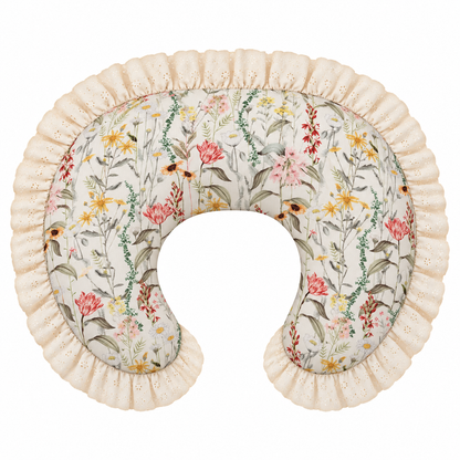 Ivory Eyelet Ruffle New Nursing Pillow Cover