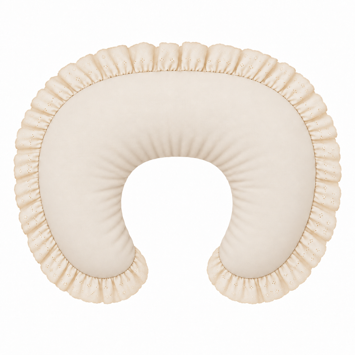 Ivory Eyelet Ruffle New Nursing Pillow Cover