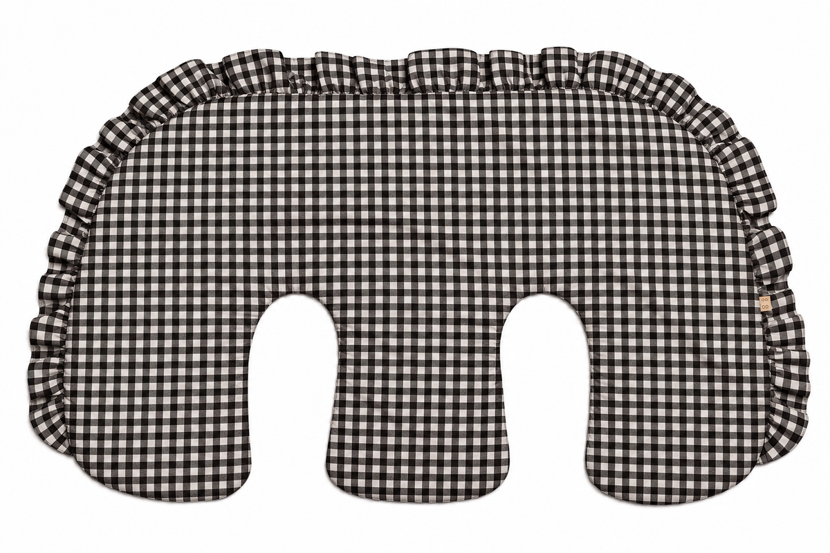Ruffle Twins Gingham Nursing Pillow Cover