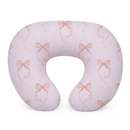 Pink Bow Ruffle Nursing Pillow Cover