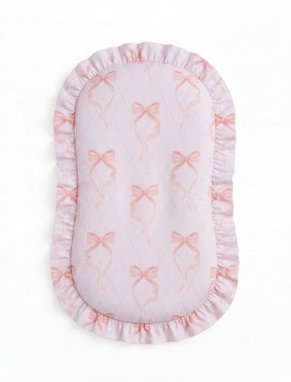 Pink Bow Ruffle Baby Lounger Cover