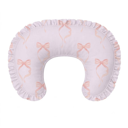Pink Bow Ruffle Nursing Pillow Cover