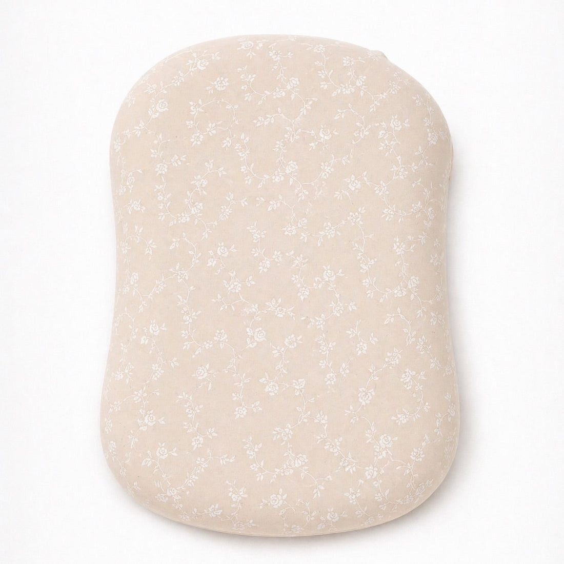 Beige White Floral Baby Lounger Cover