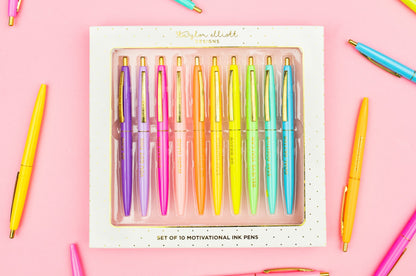 Set of 10 Motivational Pens