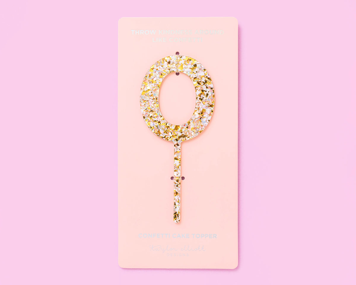 Pearl Confetti Cake Topper Numbers (0-9)
