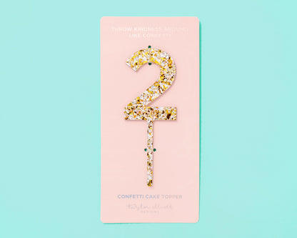 Pearl Confetti Cake Topper Numbers (0-9)
