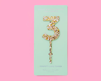 Pearl Confetti Cake Topper Numbers (0-9)