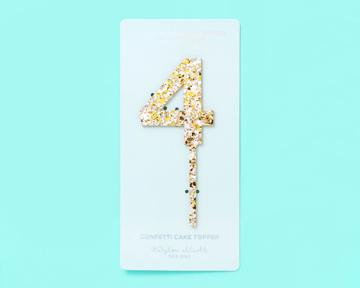 Pearl Confetti Cake Topper Numbers (0-9)