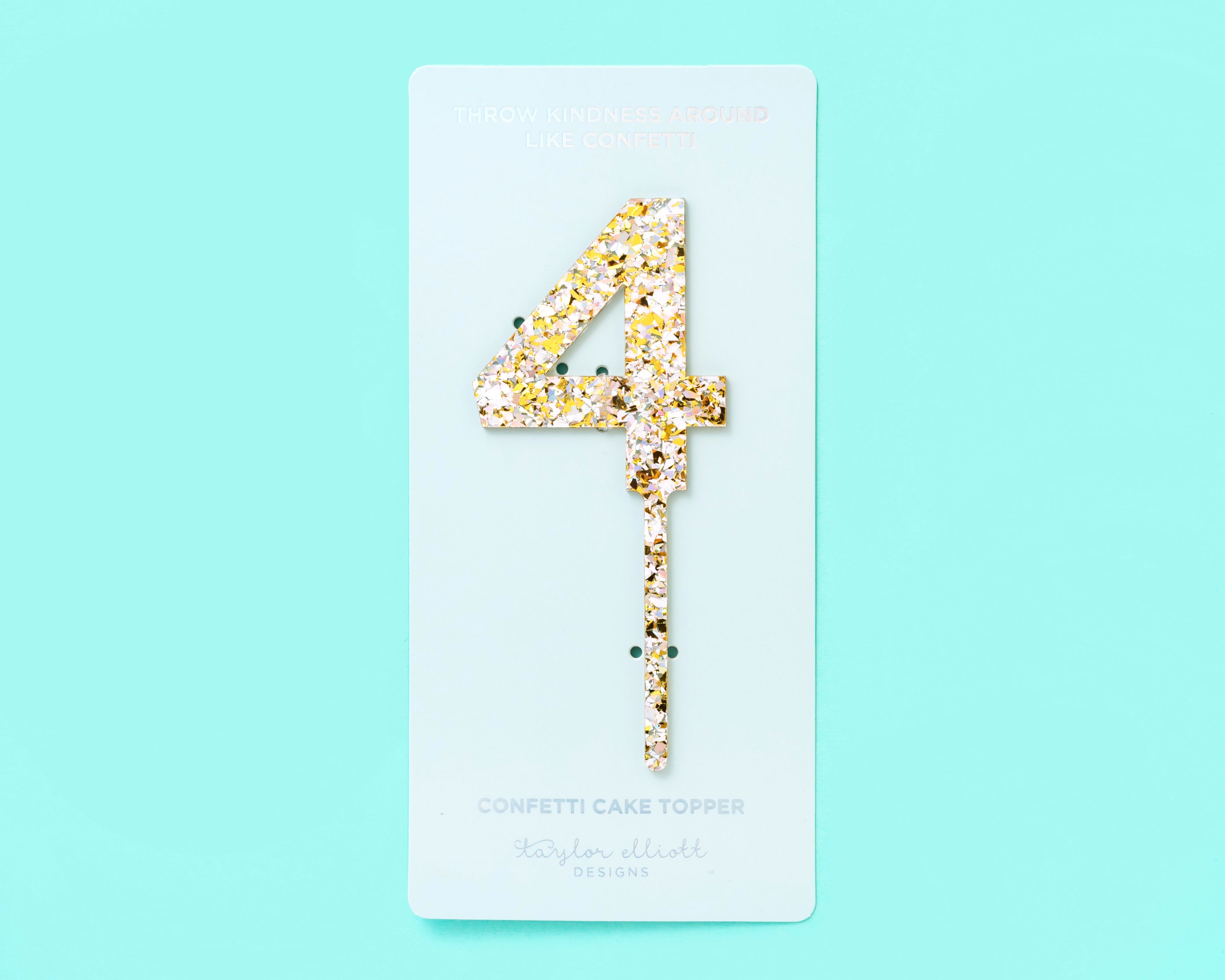 Pearl Confetti Cake Topper Numbers (0-9)