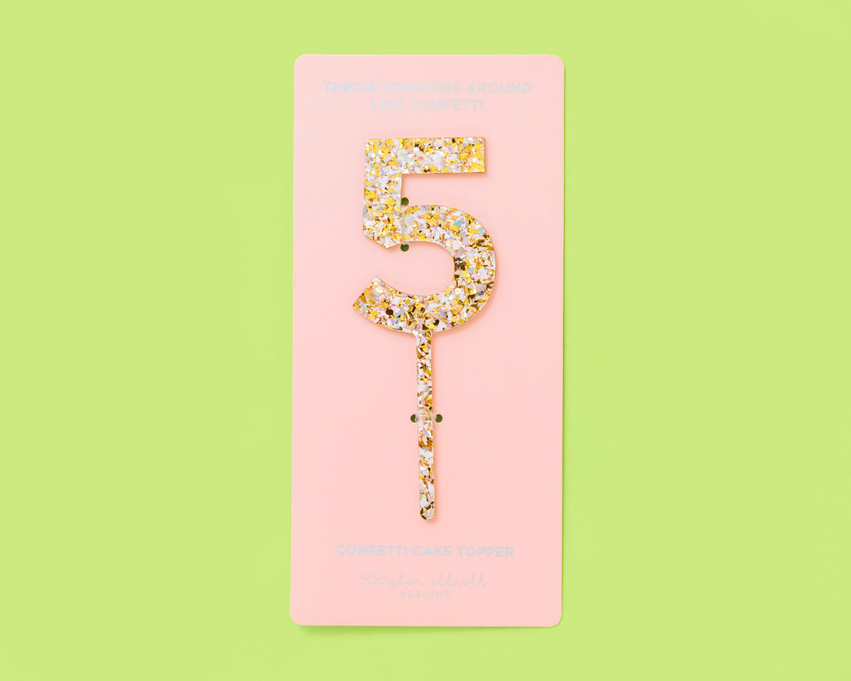Pearl Confetti Cake Topper Numbers (0-9)