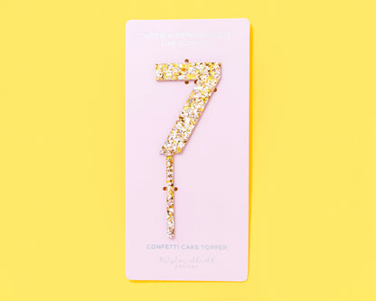 Pearl Confetti Cake Topper Numbers (0-9)