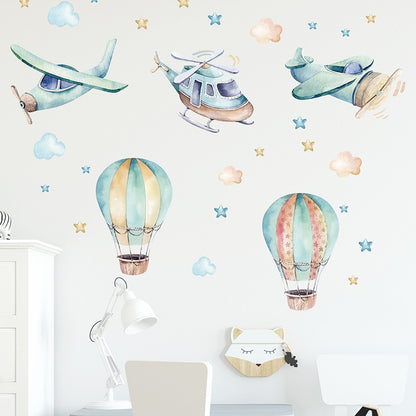 Watercolor Hot Air Balloon Wall Stickers for Baby Nursery - Gathering Littles