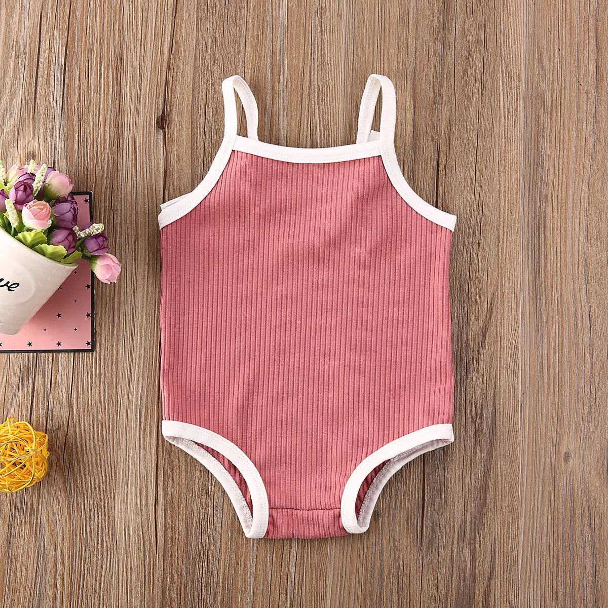 Baby Toddler Girl Ribbed Knit Bathing Suit